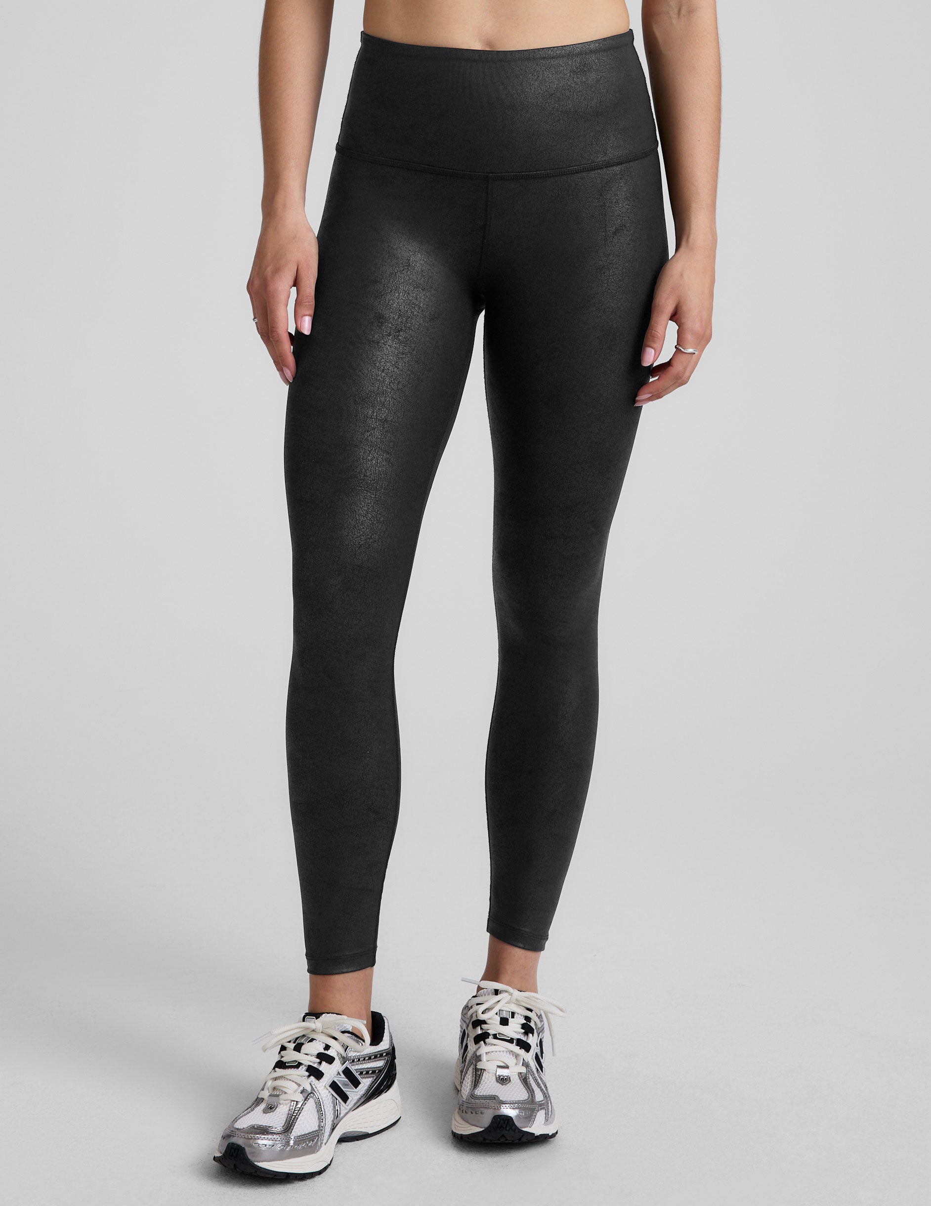 Leatherette High Waisted Midi Legging - Image 4