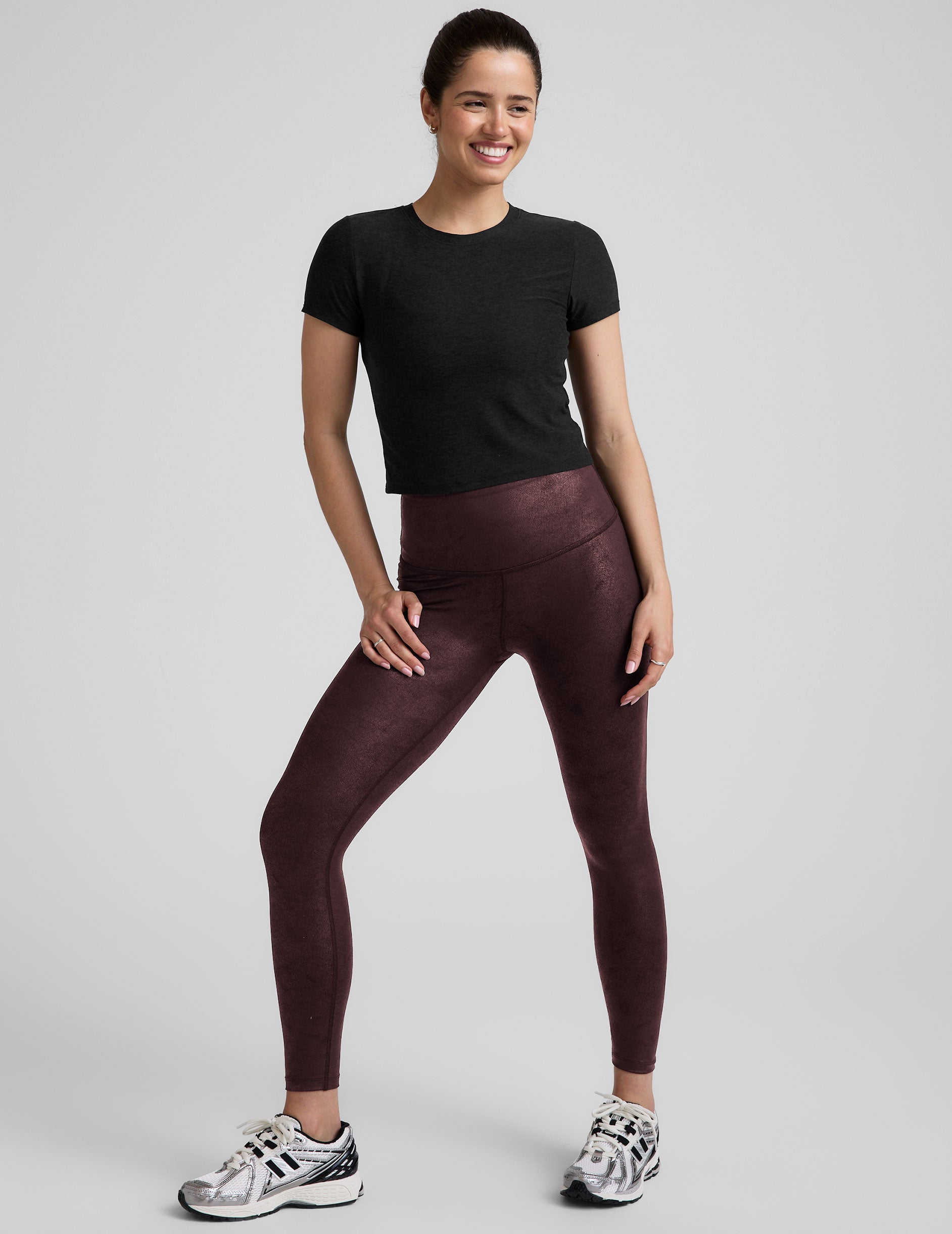 Leatherette High Waisted Midi Legging