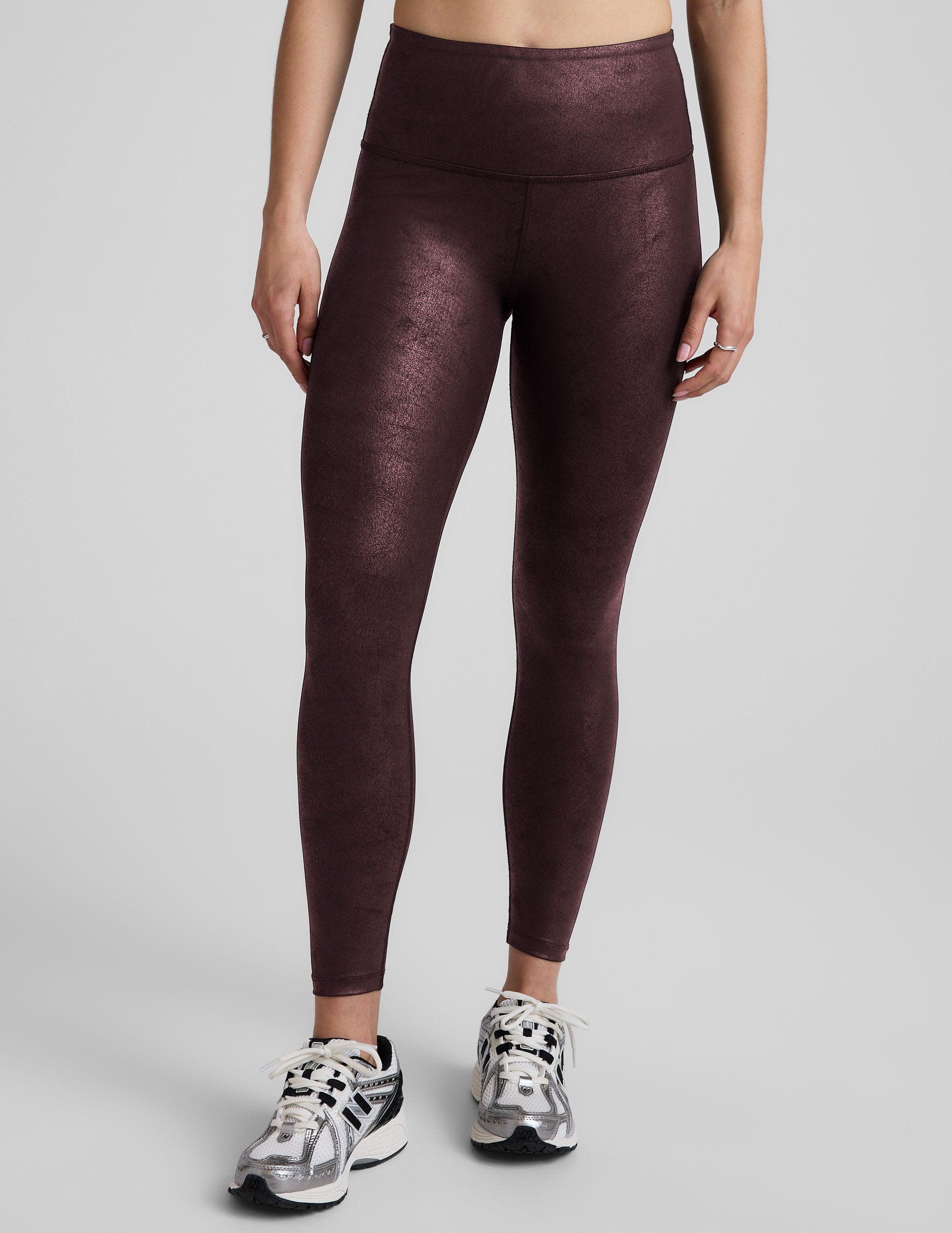 Leatherette High Waisted Midi Legging - Image 2