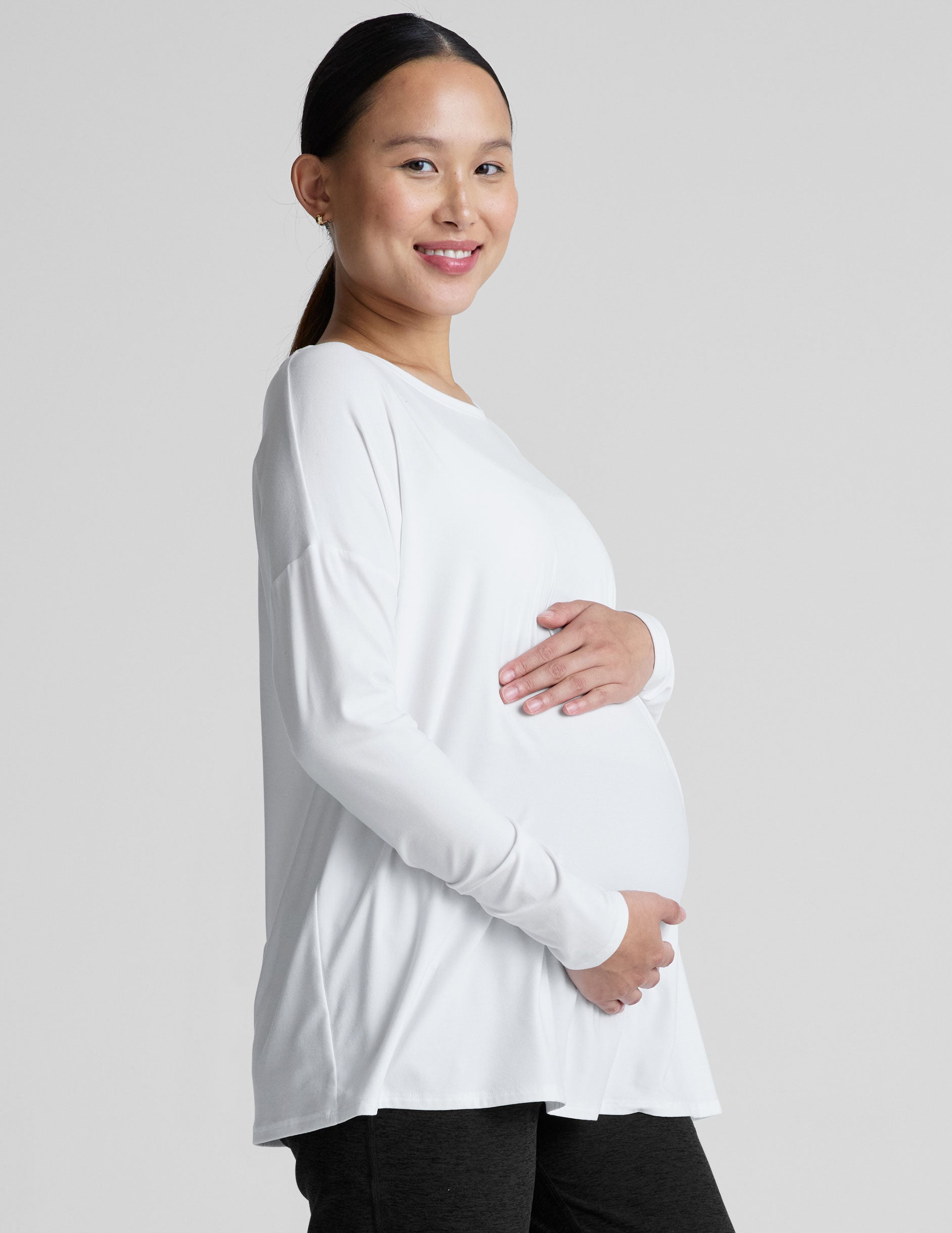 Featherweight Feels Like Home Long Sleeve Maternity Top - Image 4
