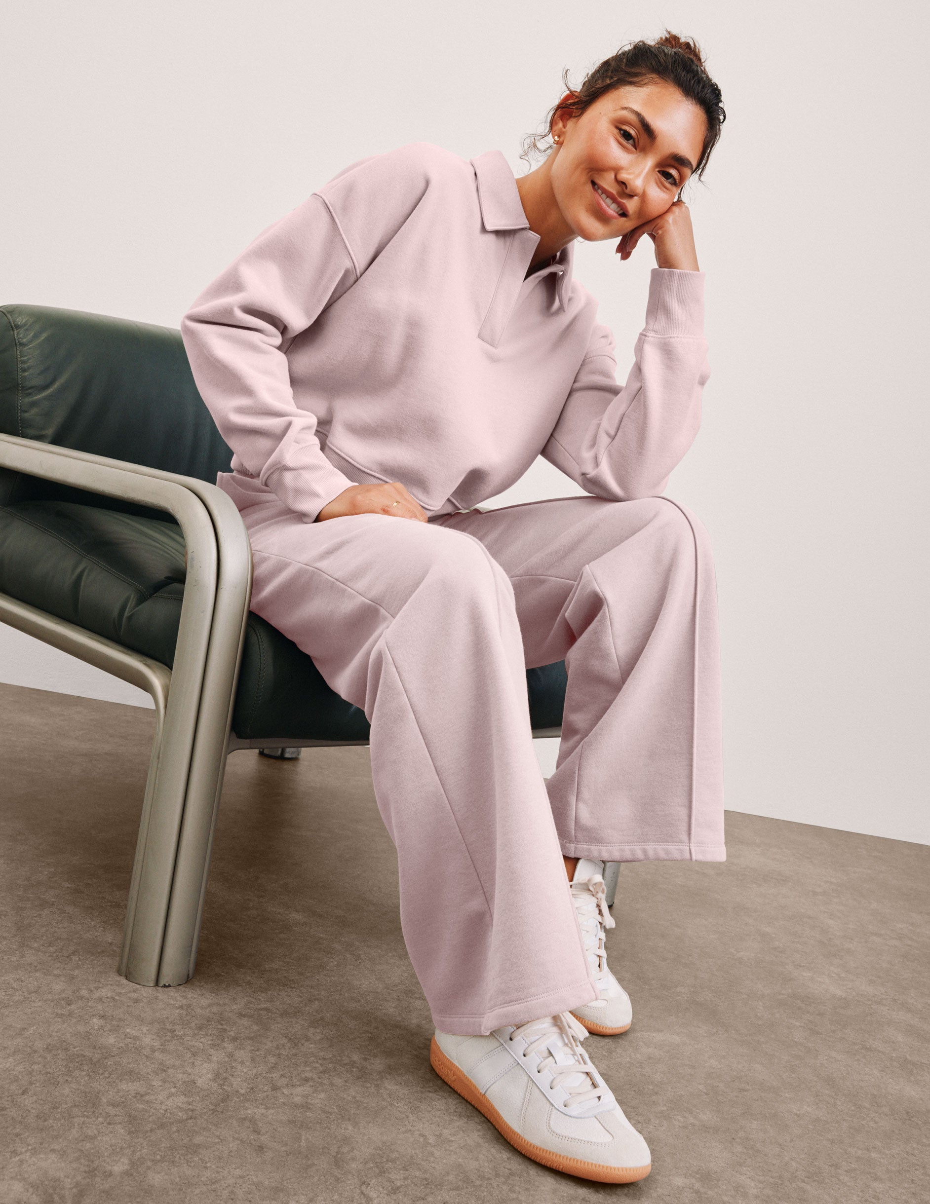 LuxeFleece Pintuck Wide Leg Pant - Image 6
