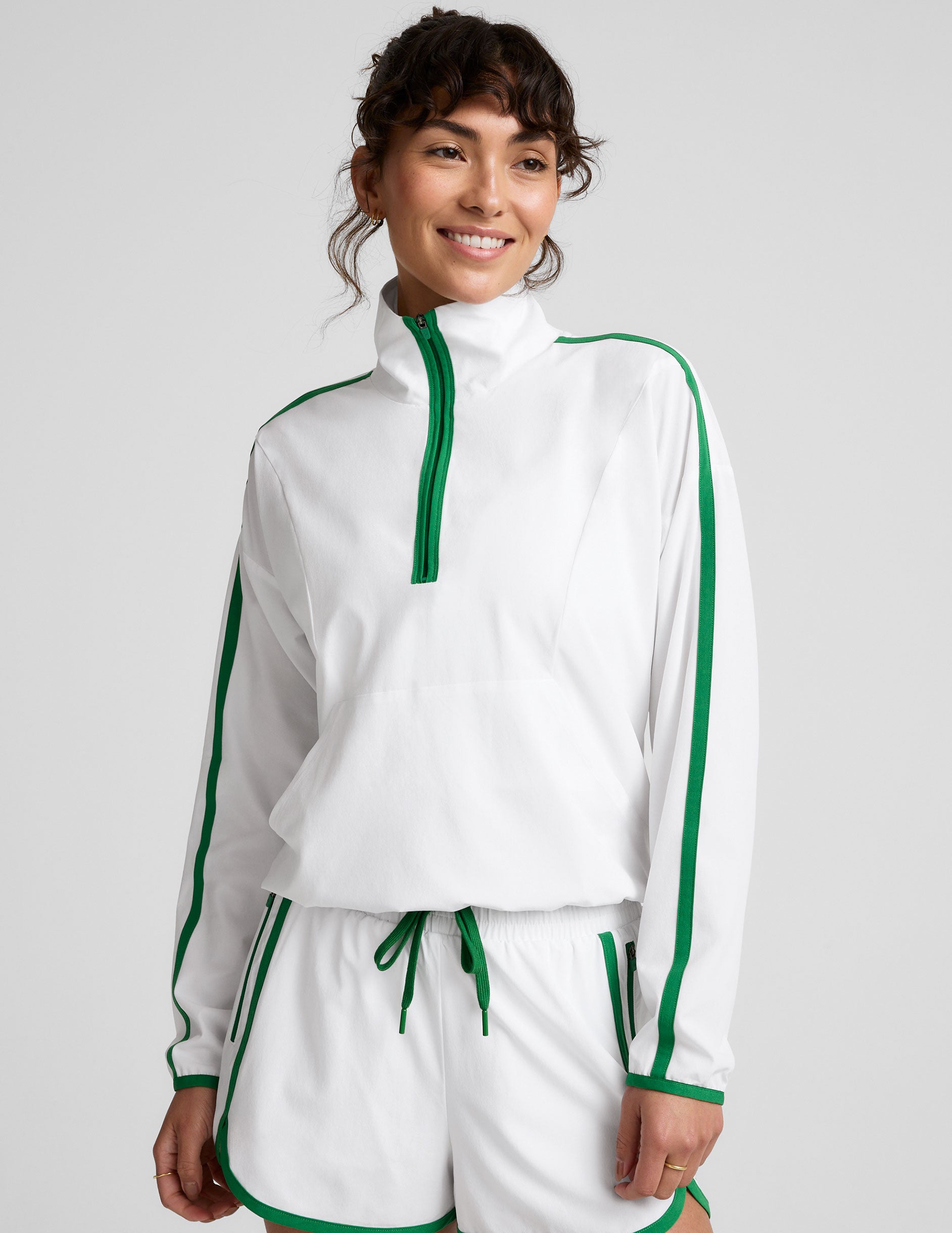 Stretch Woven Course Contrast Half Zip Pullover - Image 3