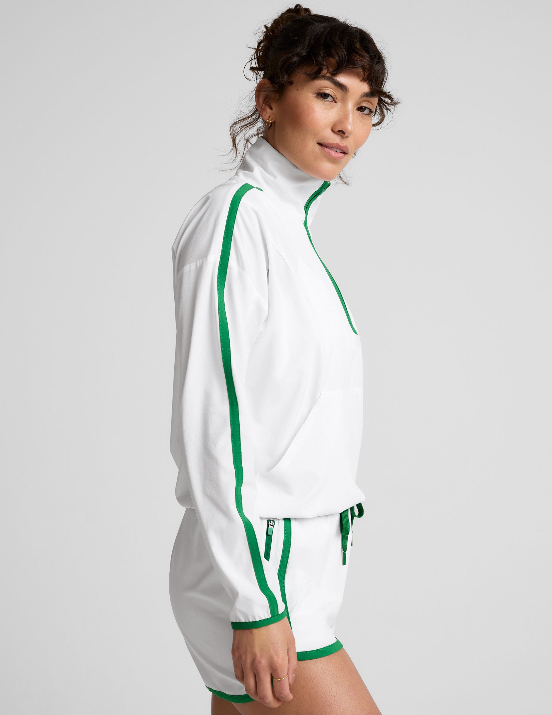 Stretch Woven Course Contrast Half Zip Pullover - Image 4