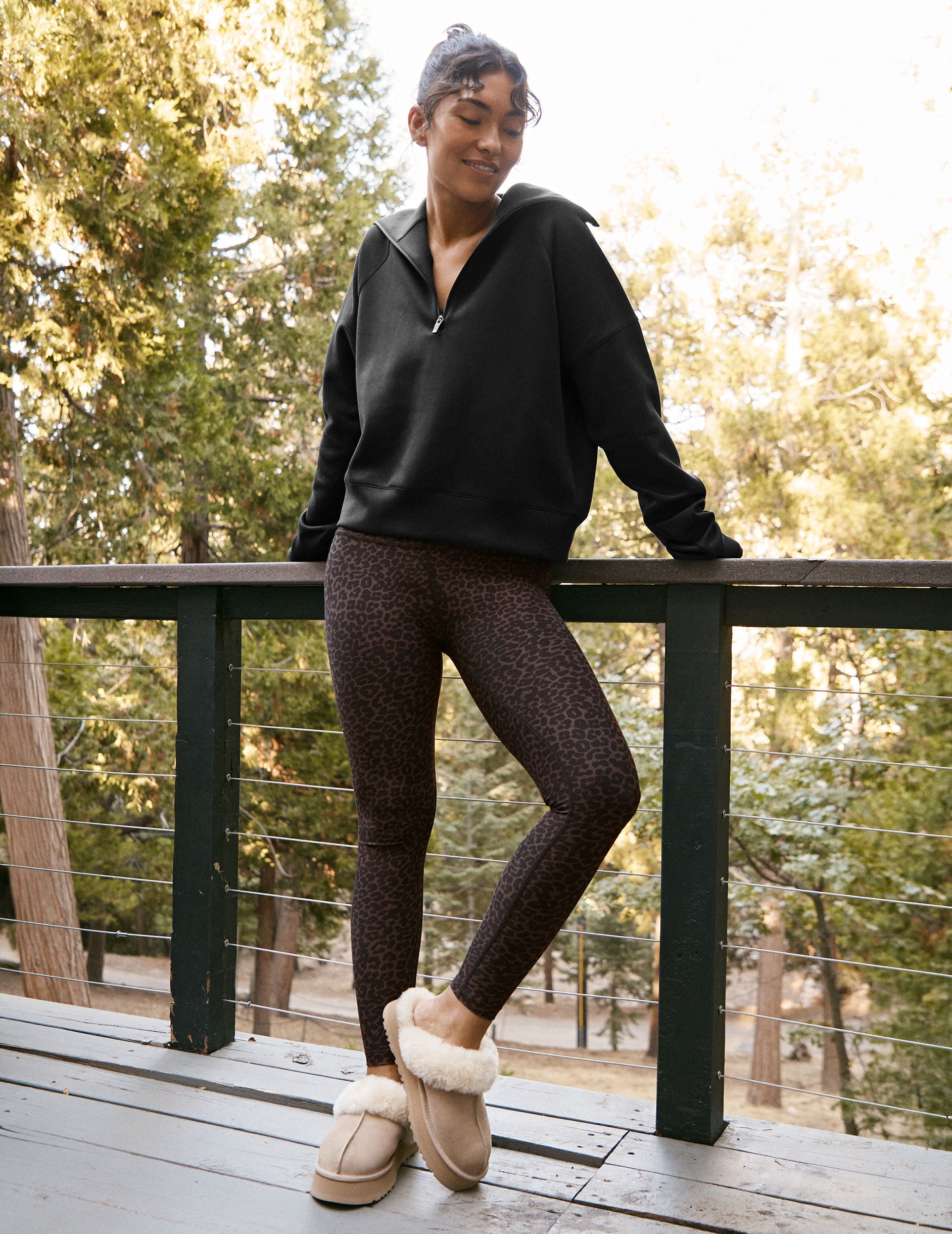 Espresso Leopard SoftMark High Waisted Midi Legging