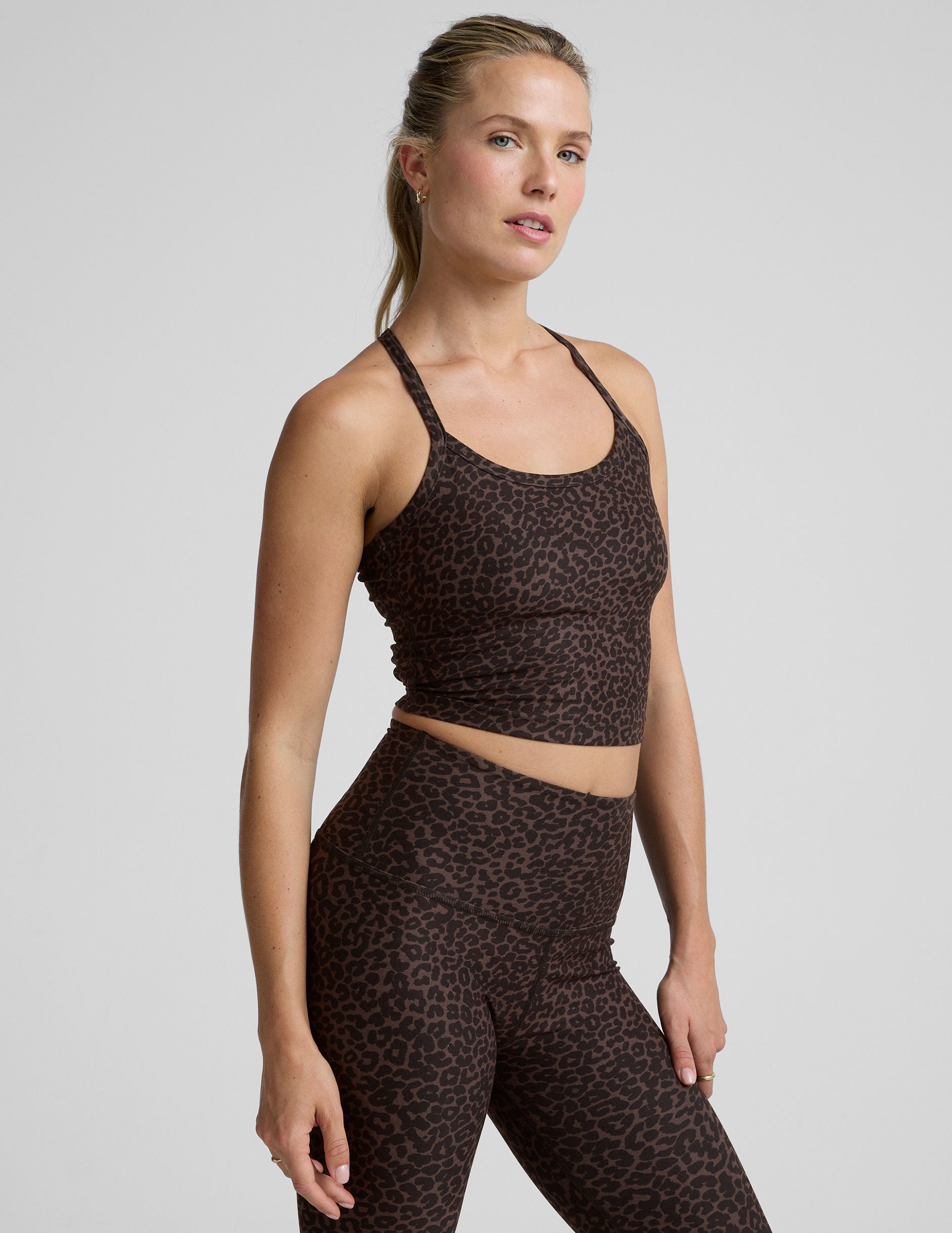 Espresso Leopard SoftMark Slim Racerback Cropped Tank - Image 4