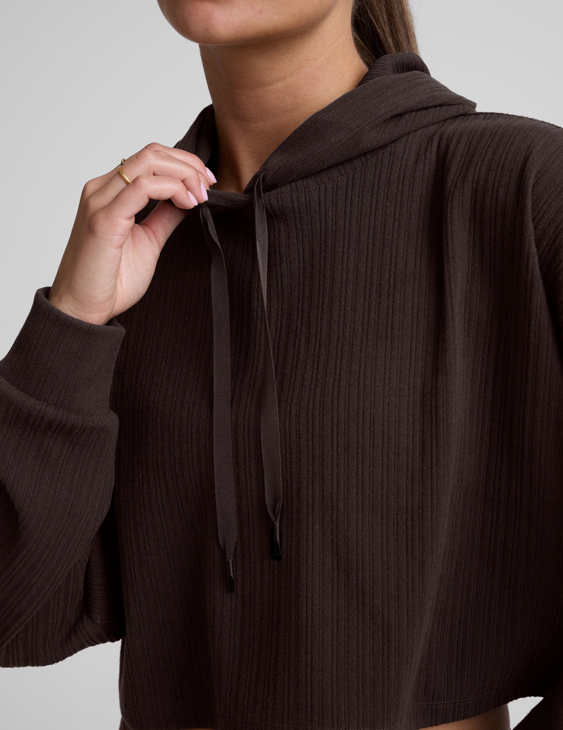 Breathe Easy Ribbed Cropped Hoodie - Image 5