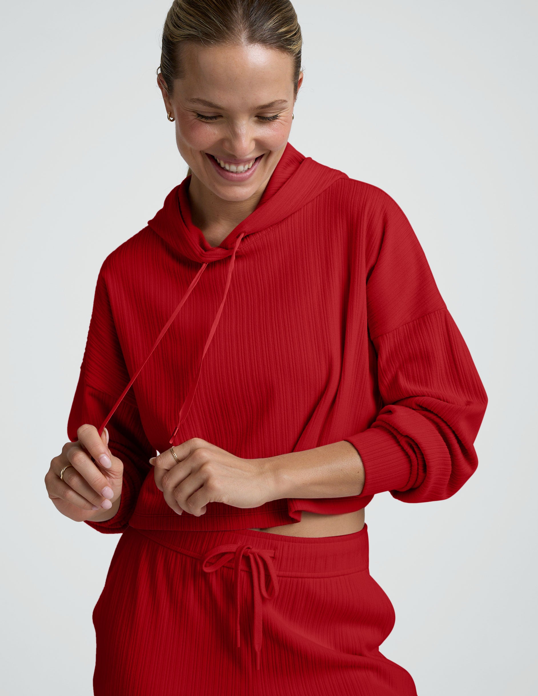 Breathe Easy Ribbed Cropped Hoodie - Image 2
