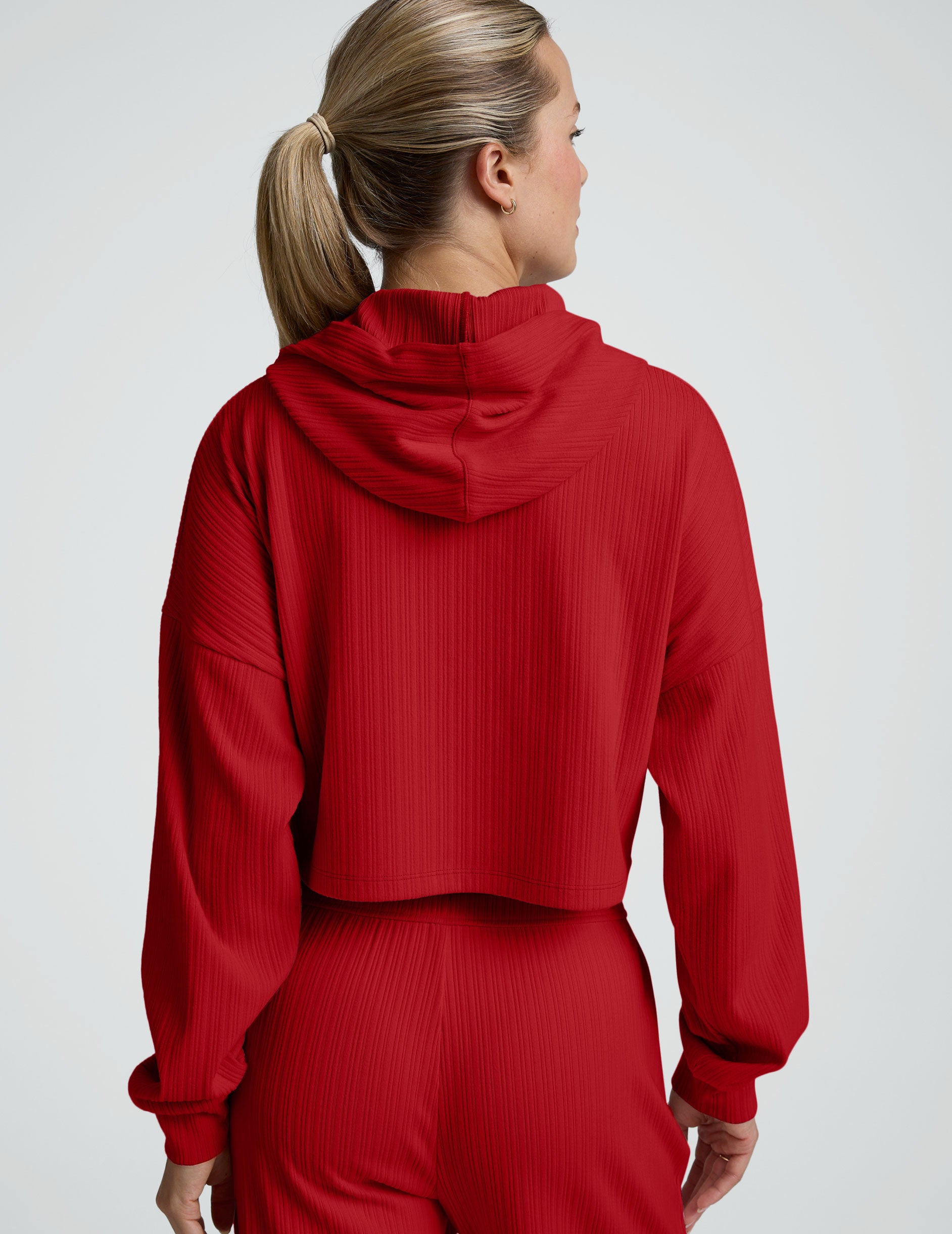 Breathe Easy Ribbed Cropped Hoodie - Image 3