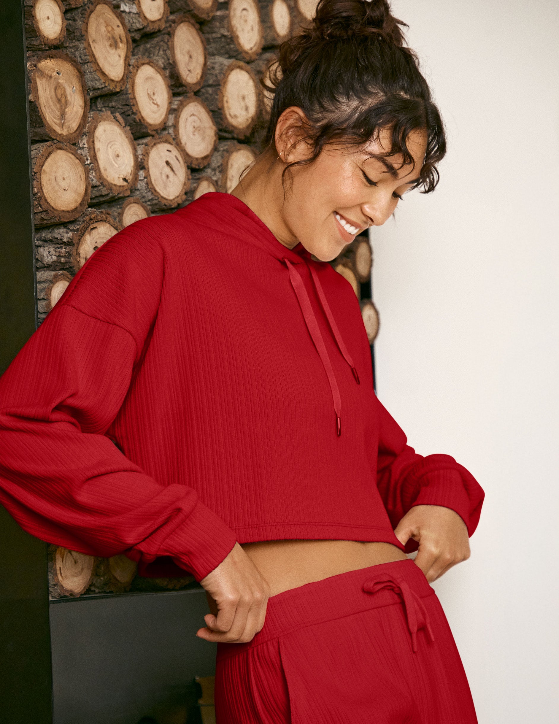 Breathe Easy Ribbed Cropped Hoodie