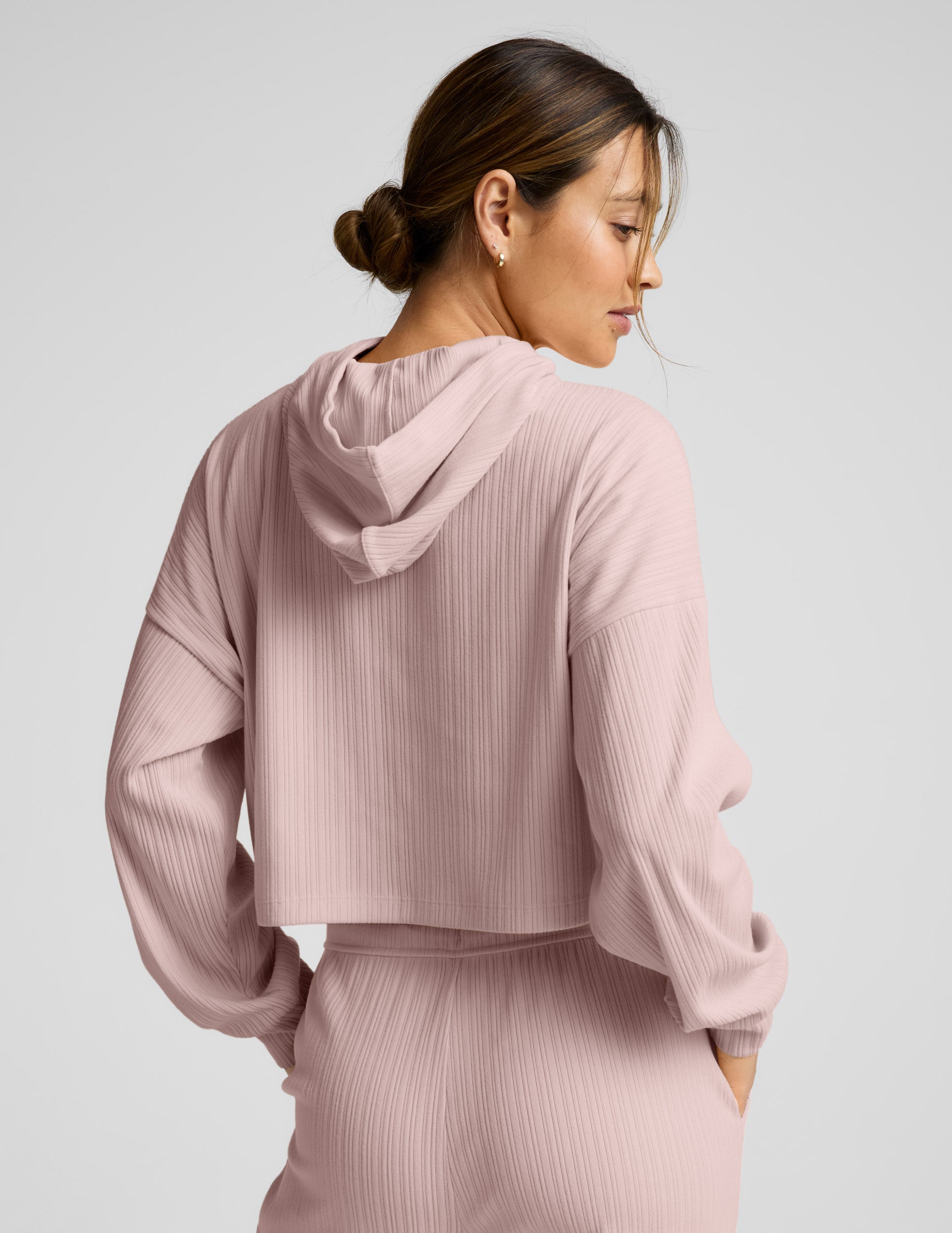 Breathe Easy Ribbed Cropped Hoodie - Image 2