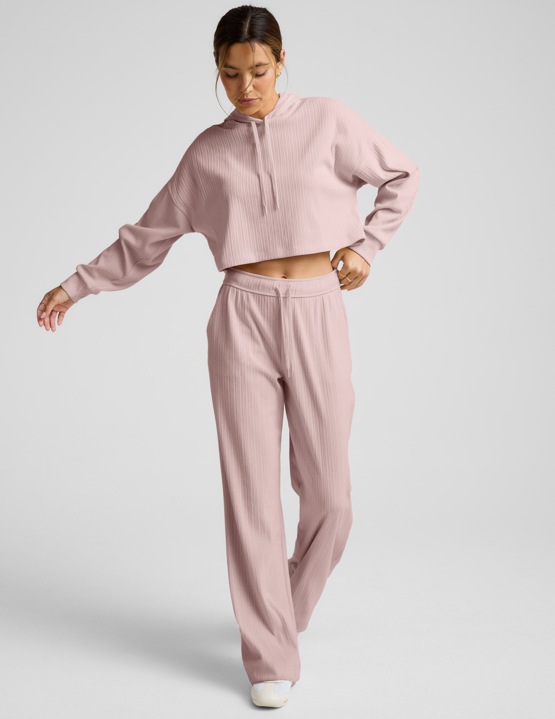 Breathe Easy Ribbed Cropped Hoodie - Image 3